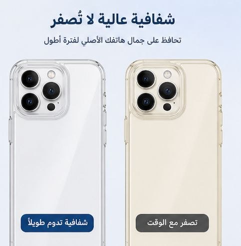 حافظة هاتف شفافة لا تصفر - وضوح عالي وحماية فائقة